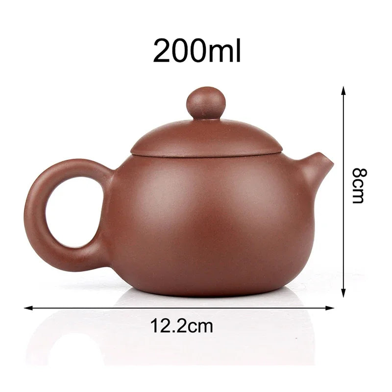 200ml China Yixing Teapot Clay Teapot Purple Clay Kettle for Puer Oolong Green Tea Chinese Handmade Zisha Kungfu Tea Pot