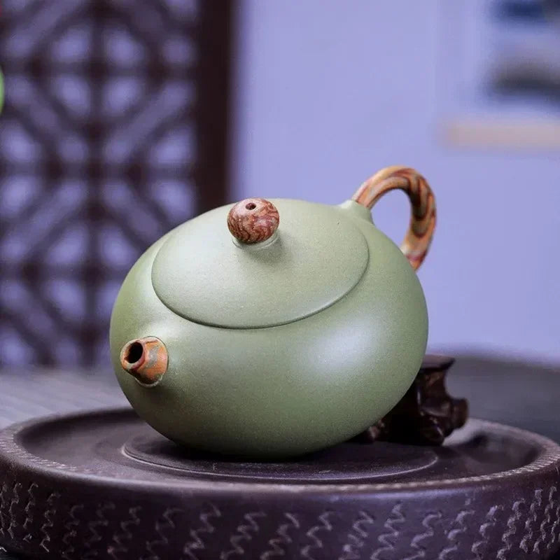 210ml Chinese Yixing Purple Clay Teapots Master Handmade Xishi Tea Pot Raw Ore Bean Green Sand Kettle Zisha Tea Set Gifts