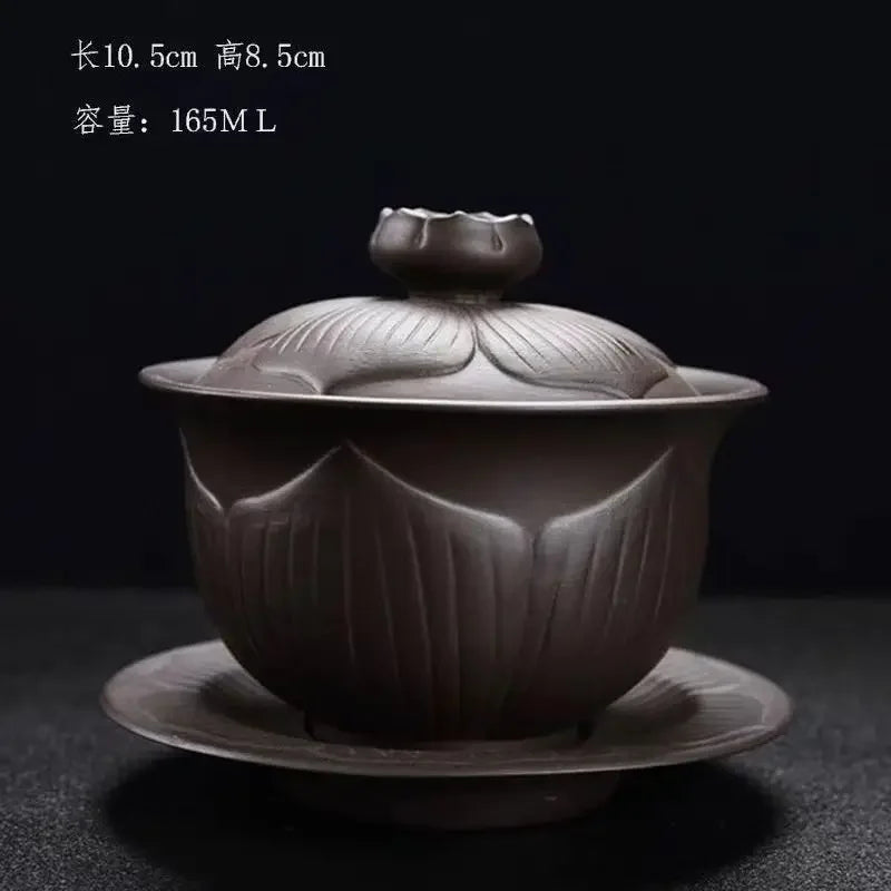 Ceramic Gaiwan jingdezhen Chinese Kungfu Teaset Three talents Tea Bowl Large Teacup Saucer Set Home tea maker Tea ceremony Gift