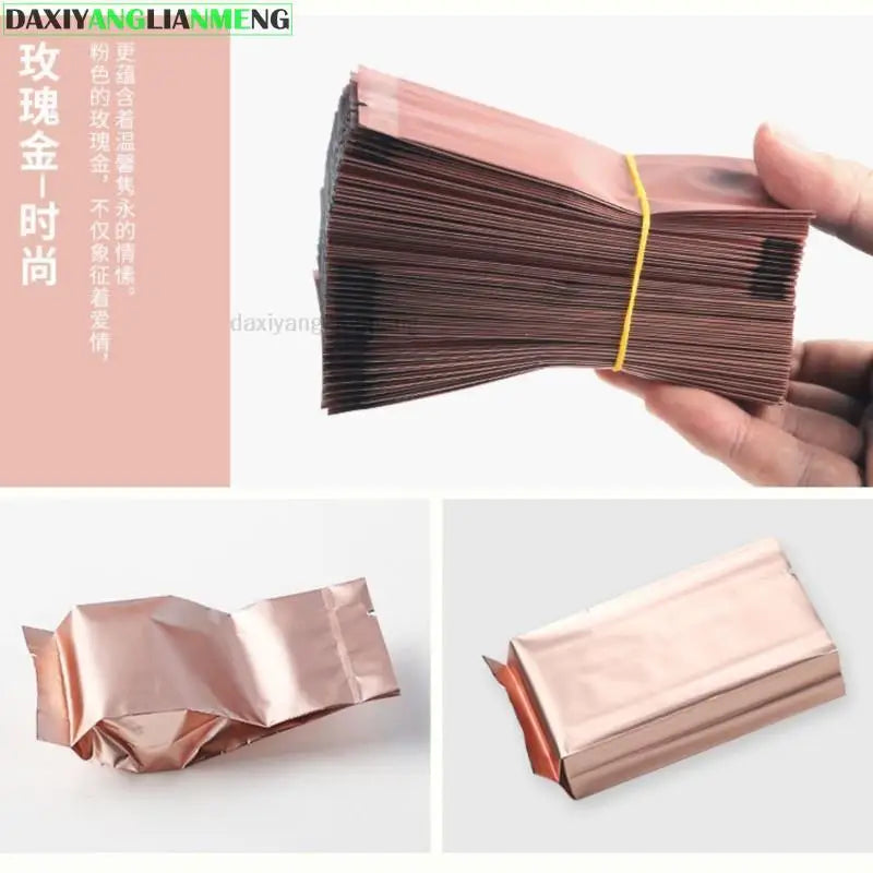 200pcs/lot 5-10g 5x10x2cmColour Teas Package Aluminum Foil Sack Black Tea Green Tea Packing bagVacuum Small Bag General Purpose