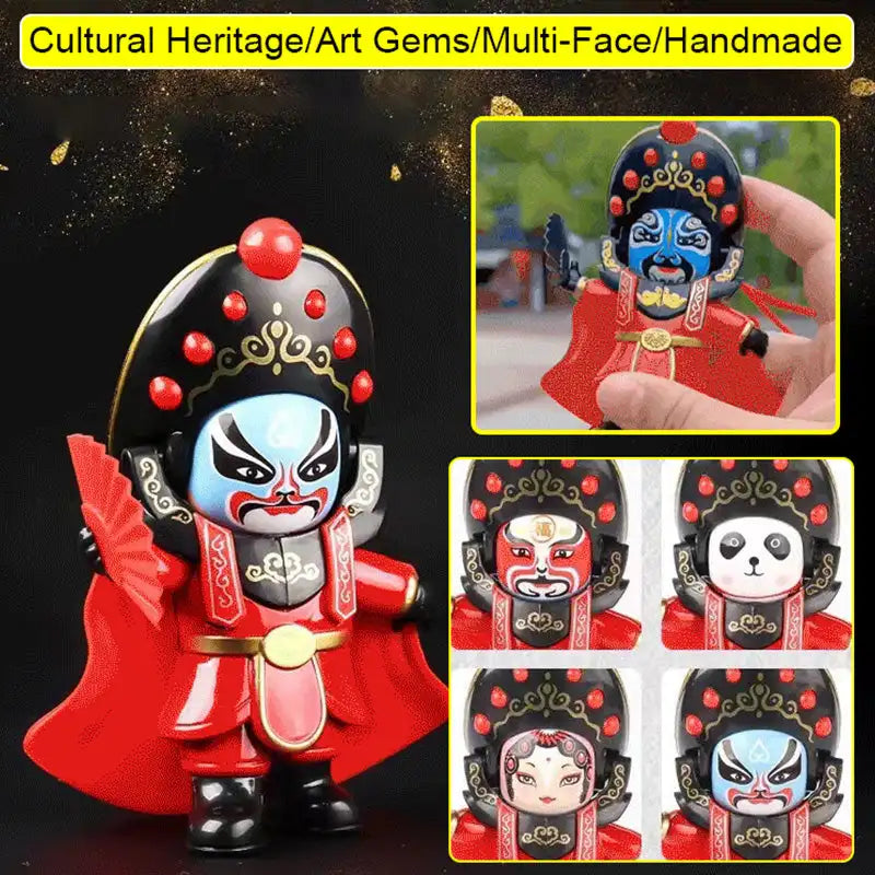 Sichuan Opera Face Changing Doll Ornament Szechuan Peking Opera Mask Doll Home Decor Chinese Style Face Changing Toy Gifts