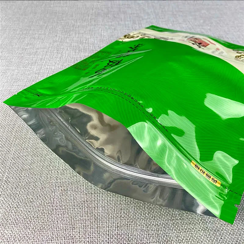 Window Self Sealing Stand Up Bag Longjing Tea Set Zipper Bags Green Chinese Tea Recyclable Sealing No Gift Packaging S,M.L Size