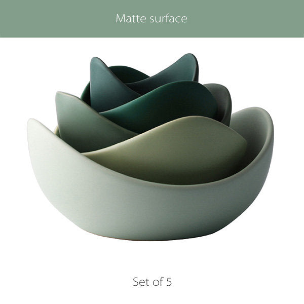 Lotus Bowl Tableware Set - Ceramic - Purple - Green