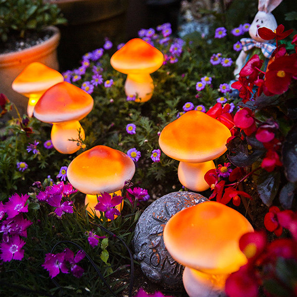 Solar Powered Garden Mushroom Lights - Waterproof