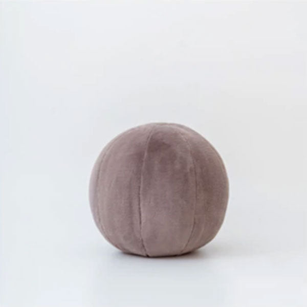 Ball Pillow - Velvet - Plush - Brown - Silver