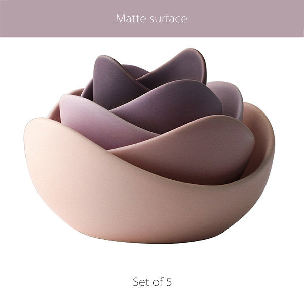 Lotus Bowl Tableware Set - Ceramic - Purple - Green